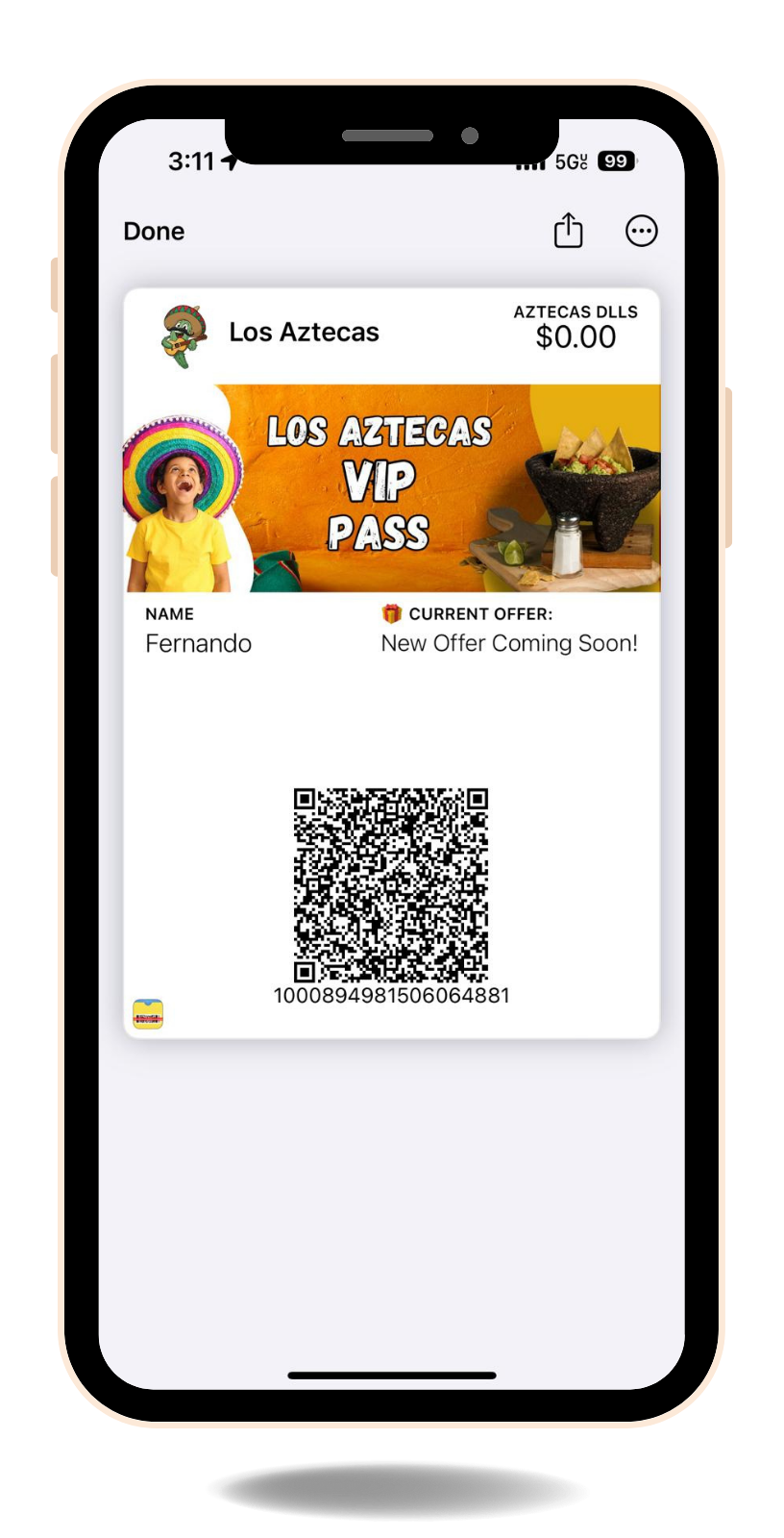 Ejemplo de tarjeta de regalo